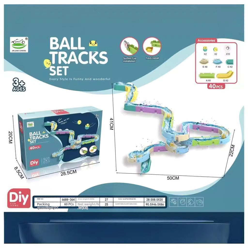 DIY Bath Water Rolling Ball Track Toy for Kids