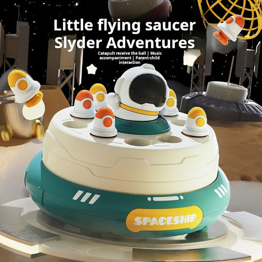 Space Disc UFO Spinner, Interactive Tabletop Game, Rocket Launcher, Children's Educational Toy