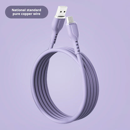 Pure copper wire silicone macaron data cable