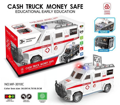 Fingerprint Money Bank, Construction Vehicle Design, Password Safe for Boys and Girls