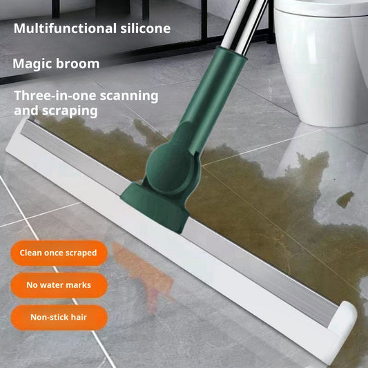 Multi-function silicone squeegee broom