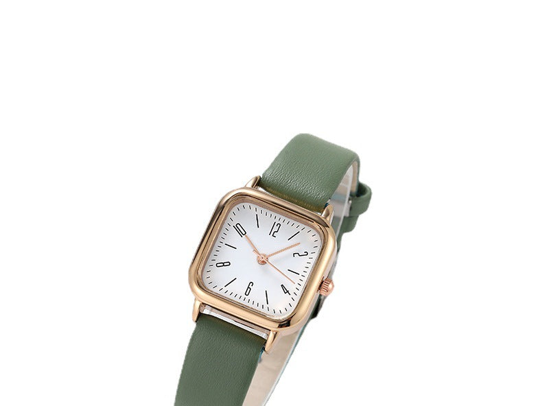 Square Leather Band Women's Quartz Watch