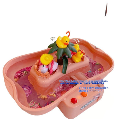 Water Fishing Toy Set for Children, Electric Rotating Bath Light and Music