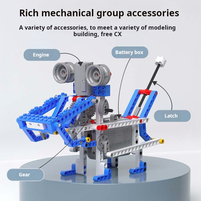 Kit de robot de programación, bloques de construcción educativos 9686, tutorial de ensamblaje de engranajes de motor electrónico 