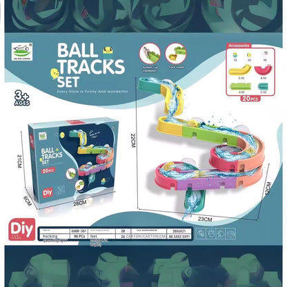 DIY Bath Water Rolling Ball Track Toy for Kids