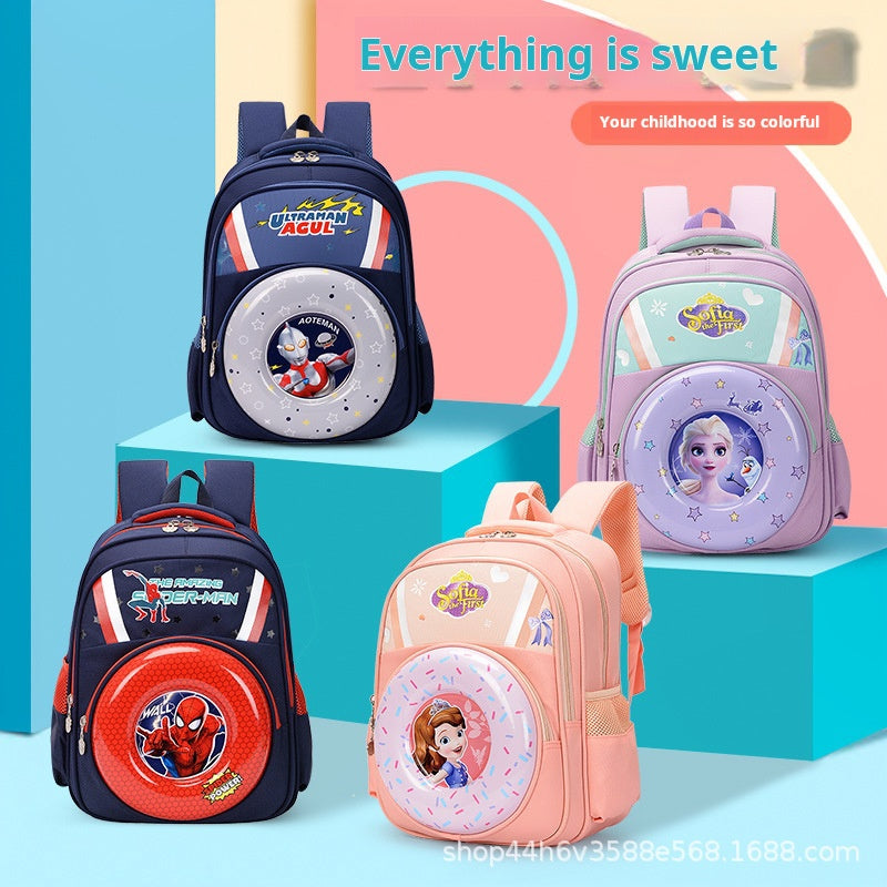 Cartoon elementary school student backpack