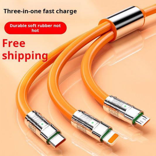 3-in-1 Fast Charging Cable for Multiple Devices, Portable