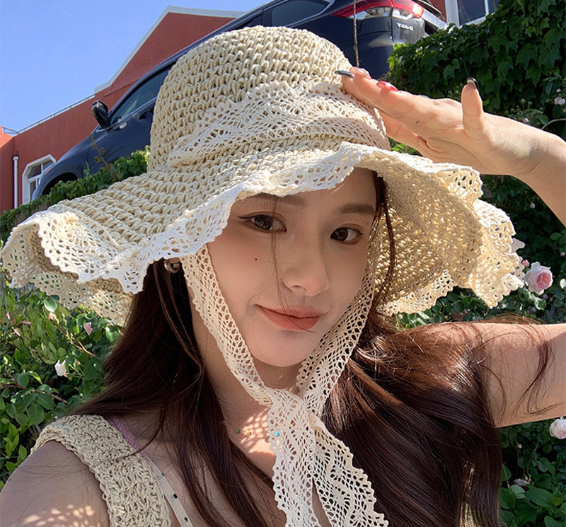 Lace Straw Sun Hat