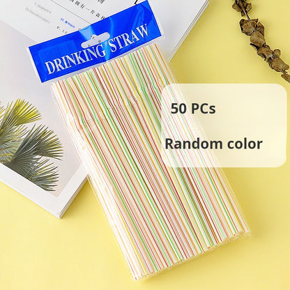 100-Pack Disposable Colored Curved Plastic Straws