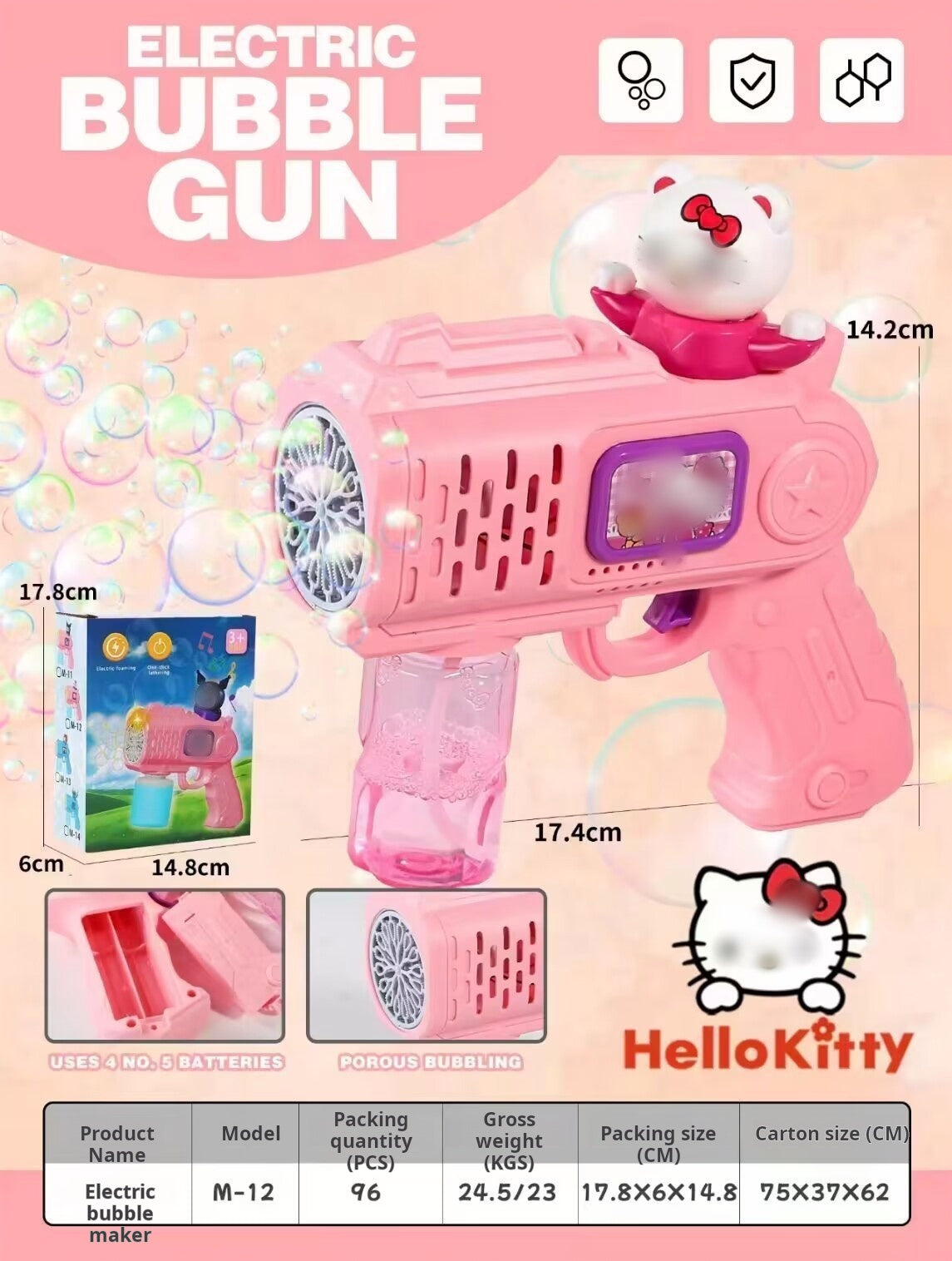 Sanrio Children's Melody Automatic Bubble Gun