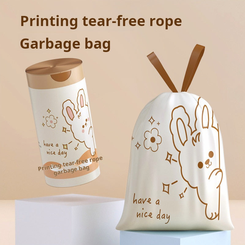 Cute Drawstring Thickened Trash Bags with Handles