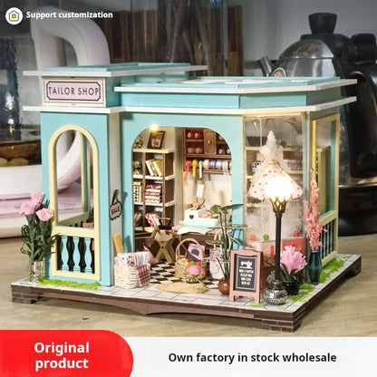 DIY Mini House Tailor Shop Model Toy