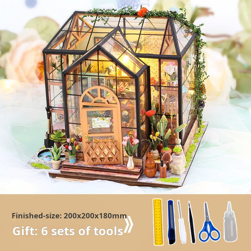 DIY Mini House Jenny's Flower Model Toy Christmas Gift