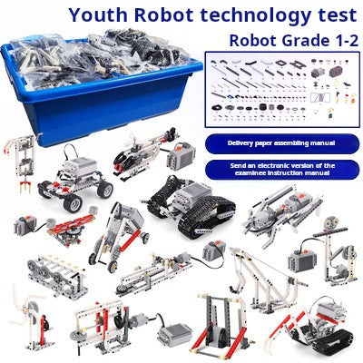 Kit de robot de programación, bloques de construcción educativos 9686, tutorial de ensamblaje de engranajes de motor electrónico 