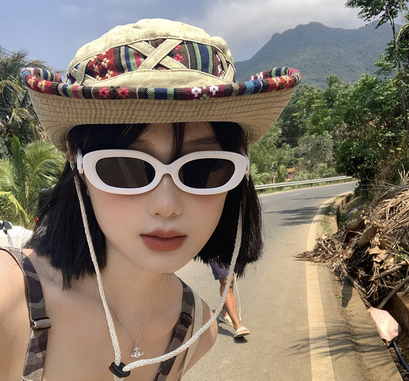 Cowboy Hat, Vintage Summer Sun Hat with Wide Brim