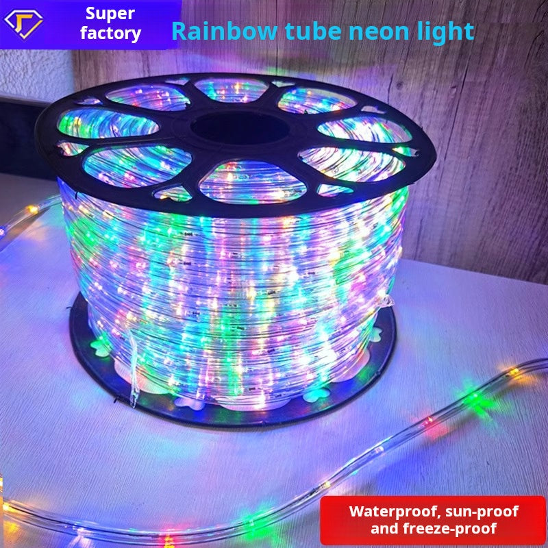 LED color flashing light string waterproof transparent tube light