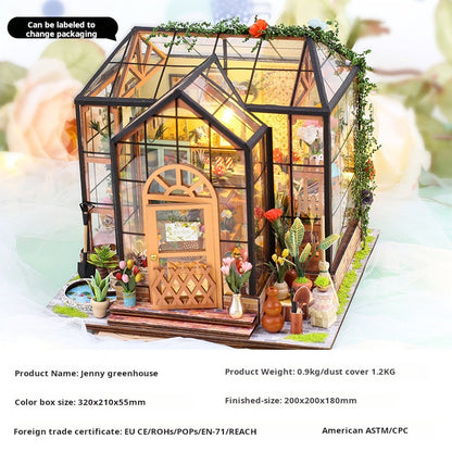 DIY Mini House Jenny's Flower Model Toy Christmas Gift