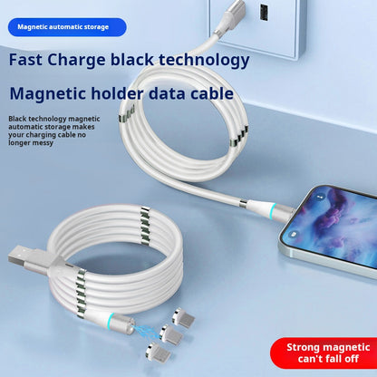 Magnetic Fast Charging Cable with 360° Blind Suction, Portable