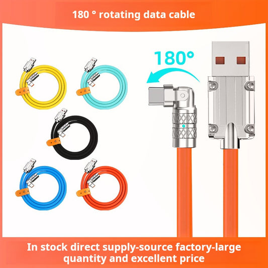 180 degree rotating zinc alloy data cable