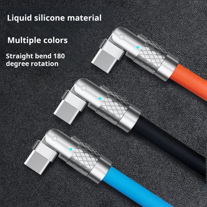 Zinc Alloy 180° Rotating USB Cable, 6A Fast Charge