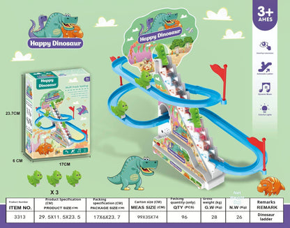 Duck Climbing Stairs Electric Track with Lights and Music Educational Toy