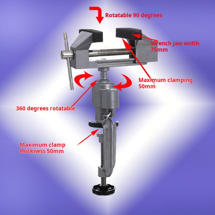 360° Rotating Mini Bench Vise Aluminum Vise