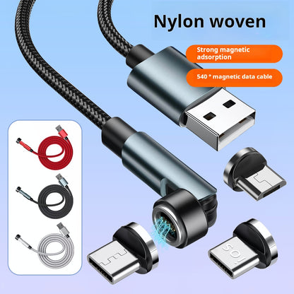 Cable USB trenzado de nailon 3 en 1 para carga rápida 