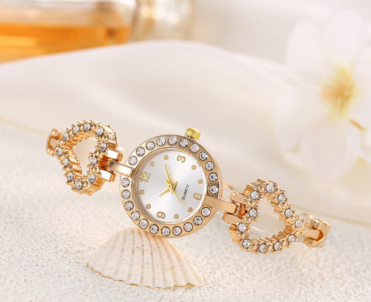 Trendy Small Dial Women's Rhinestone Quartz Watch