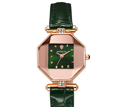 Peacock Green Water-resistant Quartz Watch for Women